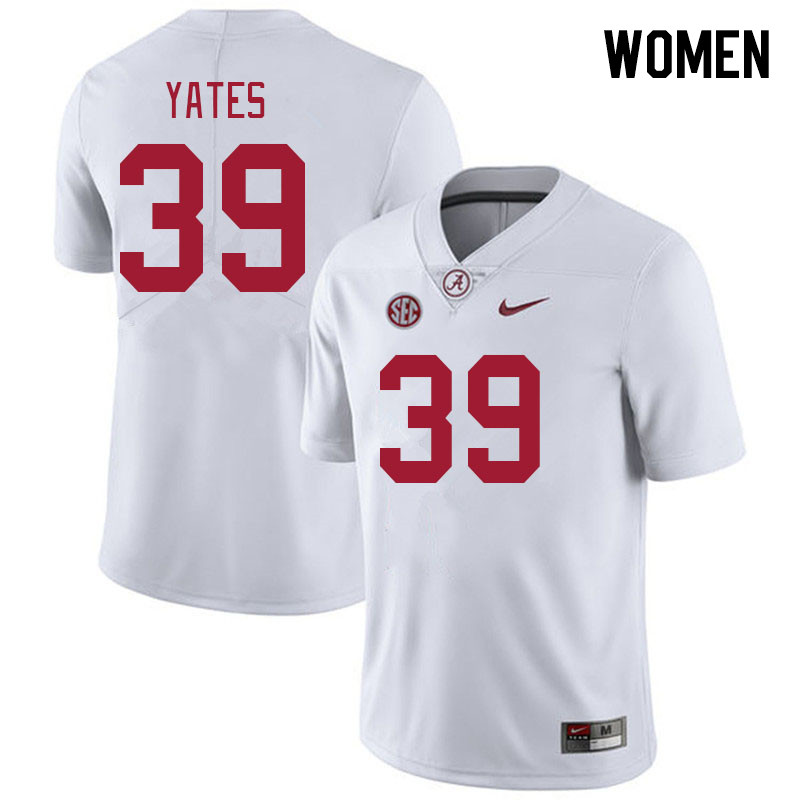Women #39 Peyton Yates Alabama Crimson Tide College Footabll Jerseys Stitched-White
